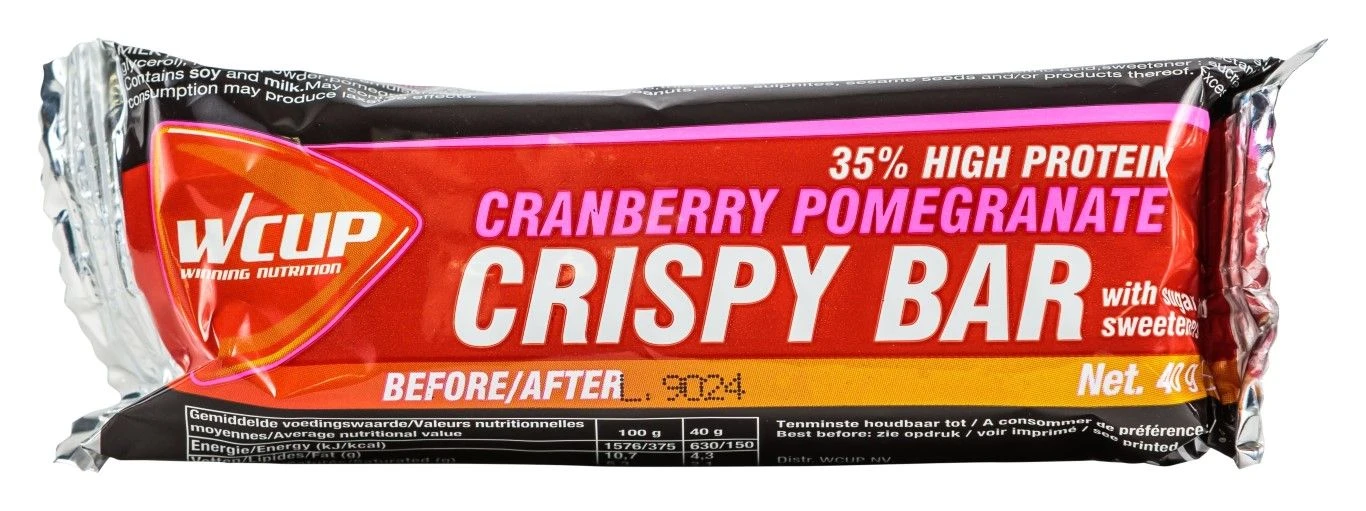 Wcup Crispy Bar Energiereep-Cranberry-Pomegranate-40gr 3 Wcup Crispy Bar Energiereep-Cranberry-Pomegranate-40gr